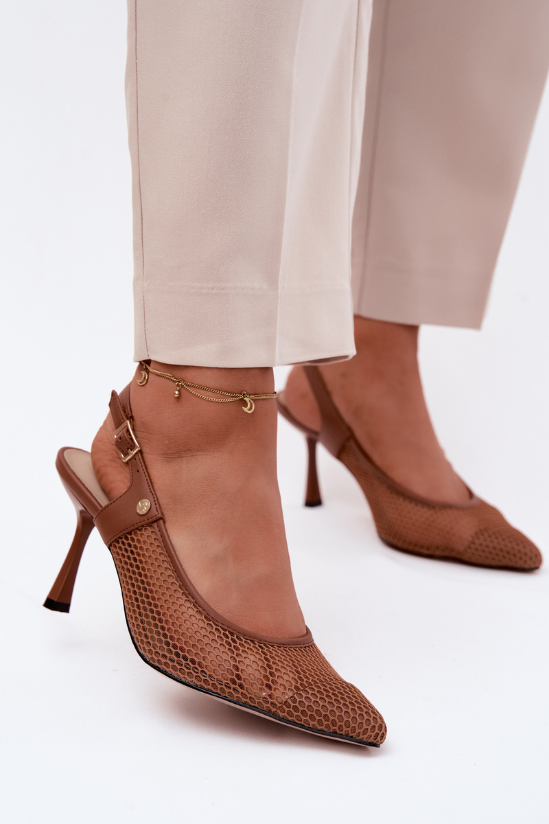 Sandale cu toc din piele pentru femei Maciejka