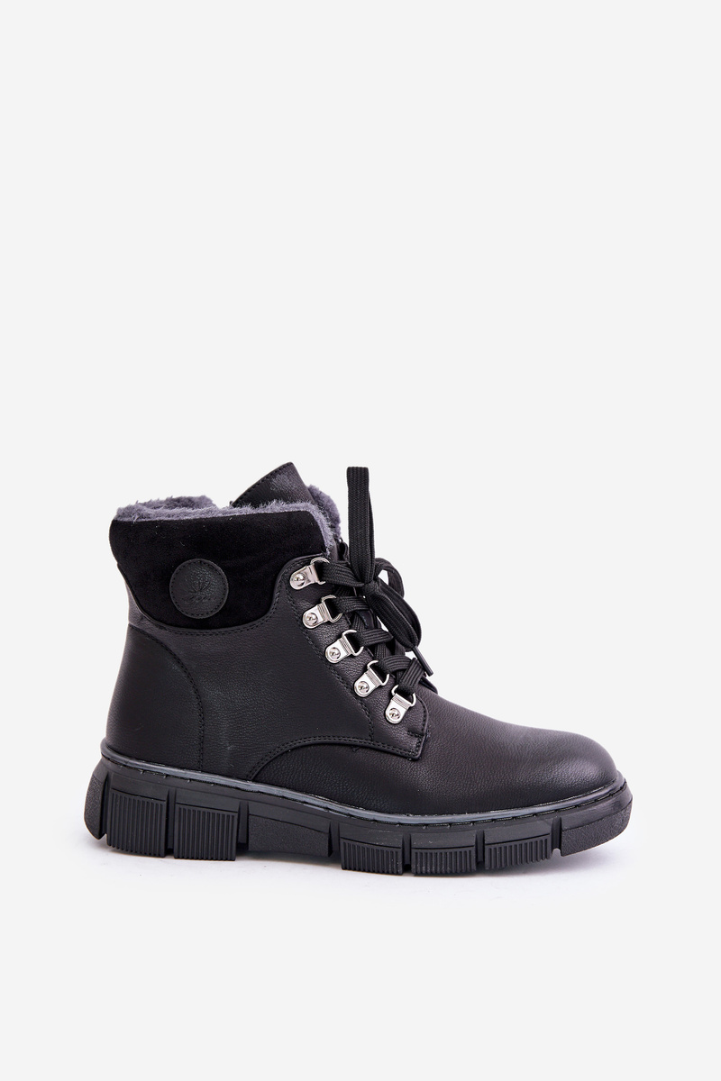 Women's insulated ankle boots with zip trapperky black Mevanisa