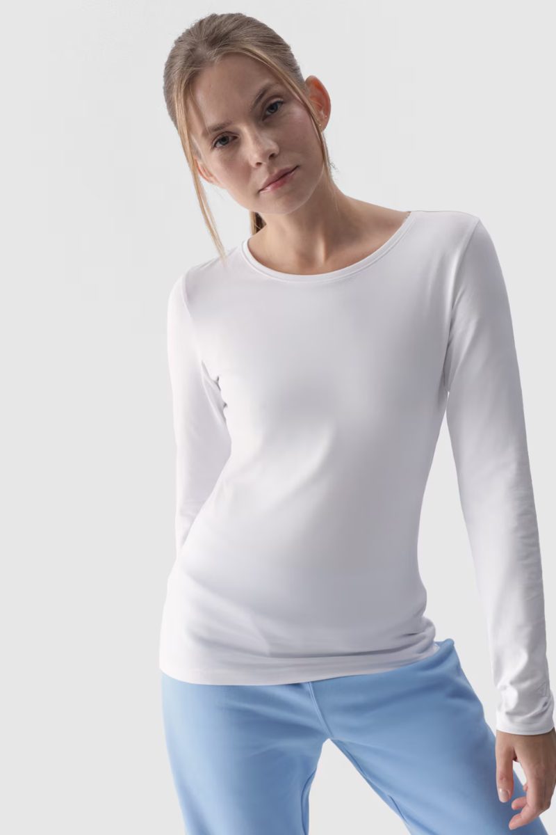 Smooth Long Sleeve T-Shirt Longsleeve 4F White 4FWMM00TLO