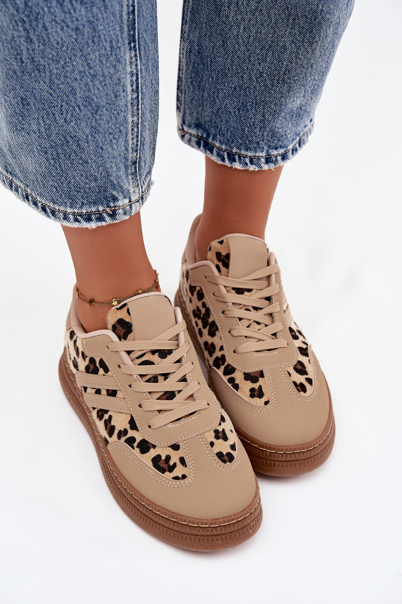 Boto Dámske tenisky na platforme Panterka béžové Denissa