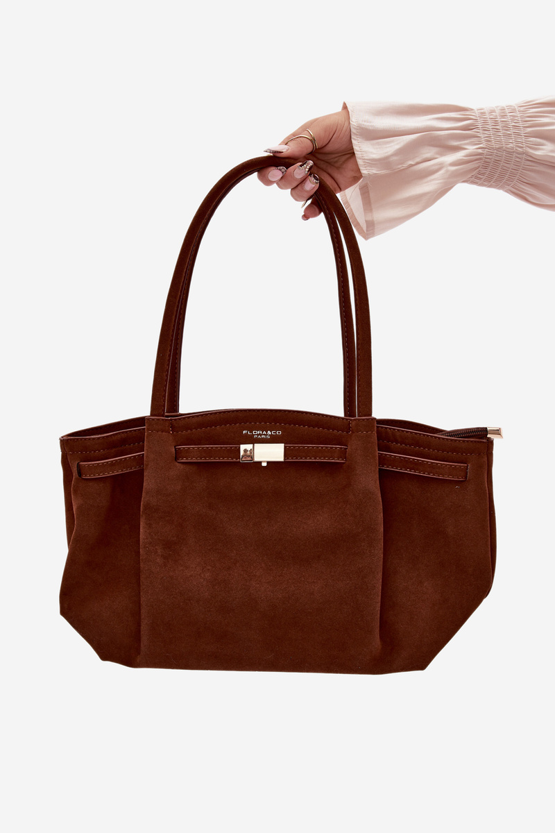 Flora&Co Camel Eleea Eco Semišová Shopper kabelka