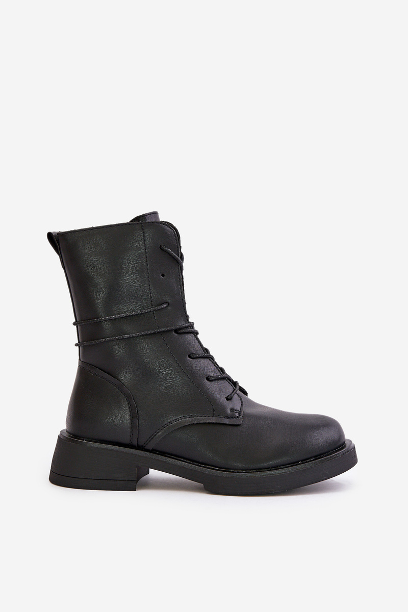 Women's insulated ankle boots eco leather black Ellittia