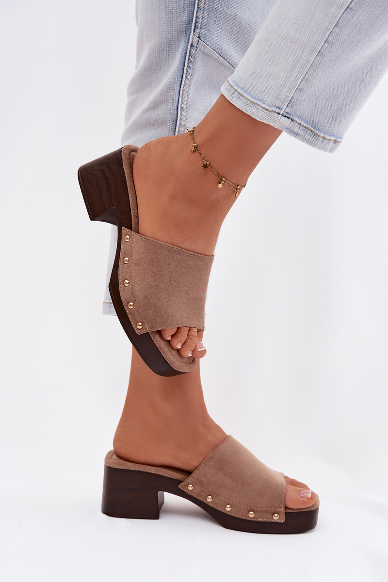 Дамски джапанки с блоков ток