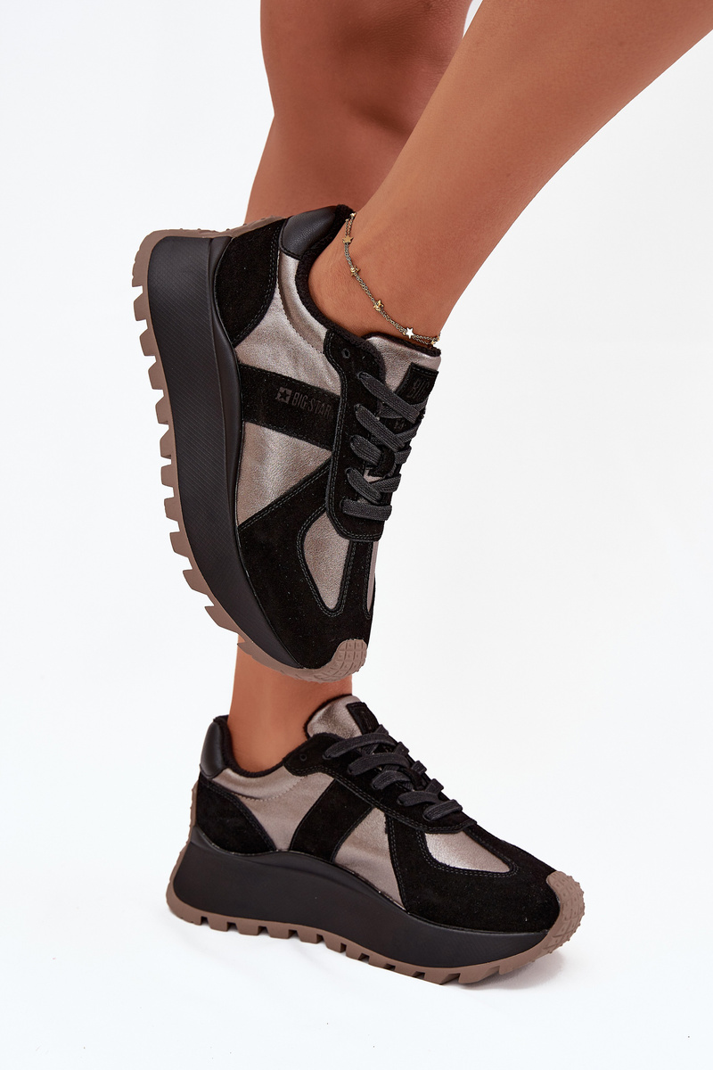 BIG STAR SHOES Women's Suede Sneakers Insulated On Platform Big Star