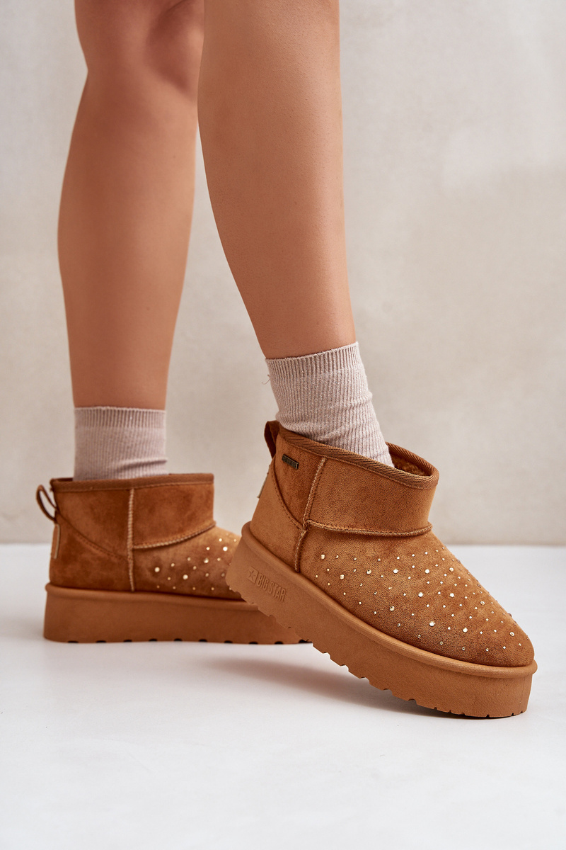 Snow boots with platform decoration Big Star OO274A104 Camel