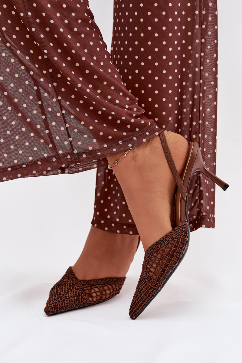 Kožené sandále na podpätku Hanelis