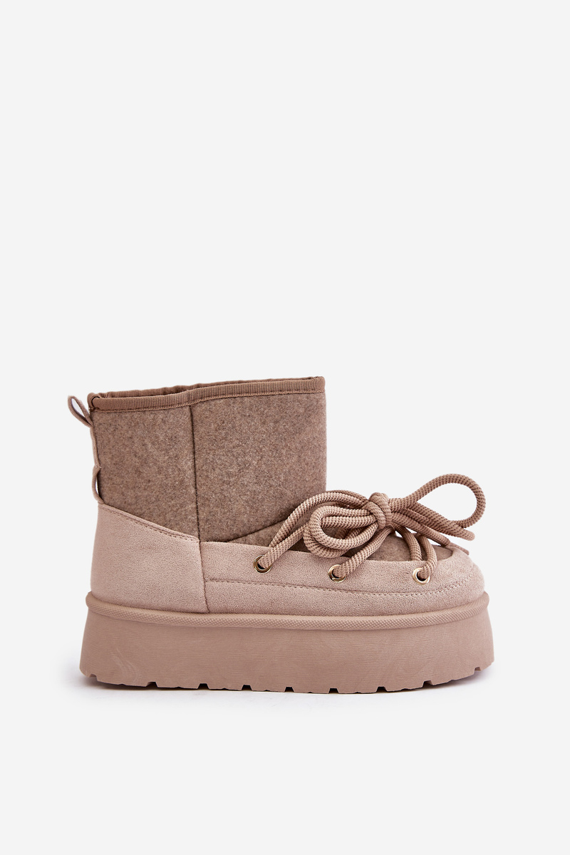 Snow boots with platform bindings beige Mavora