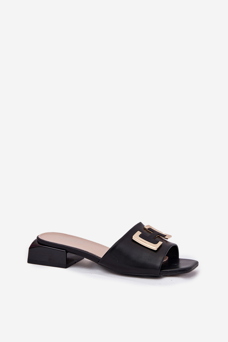 VINCEZA Елегантни Дамски Сандали На Ток С Златен Детайл