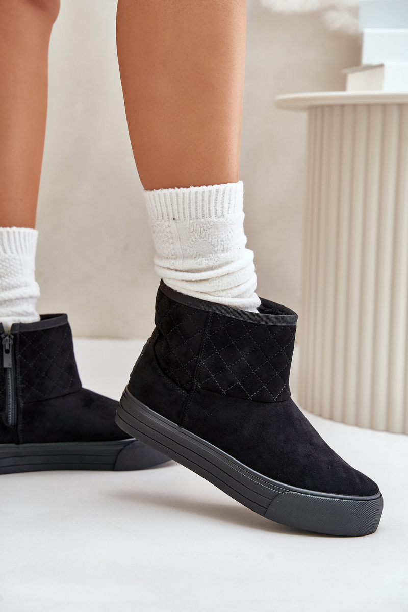 Ankle snow boots with zip insulated with fur Big Star black