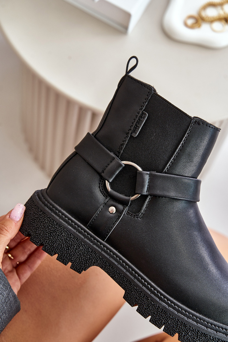 Insulated Ankle Boots With Zip Big Star Black