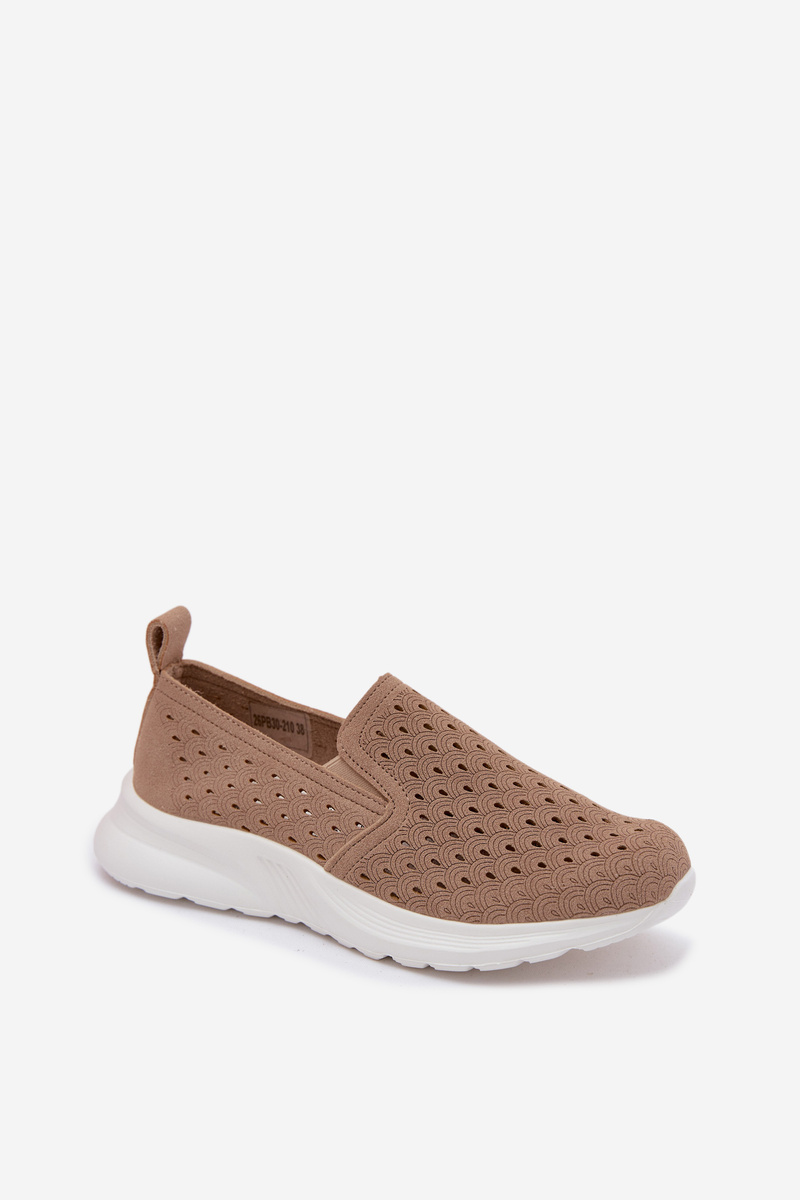 Dámske slip-on sieťované tenisky béžové