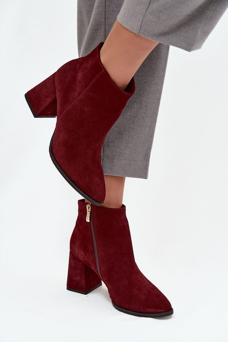 Dámske Čižmy Na Opätku So Zlatým Detailom Čokoládové Zazoo 3128