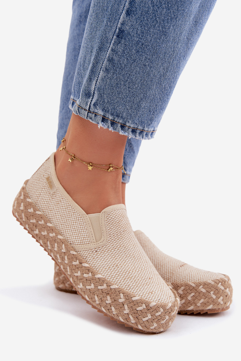Dámske platformové espadrilky s pletenými detailmi