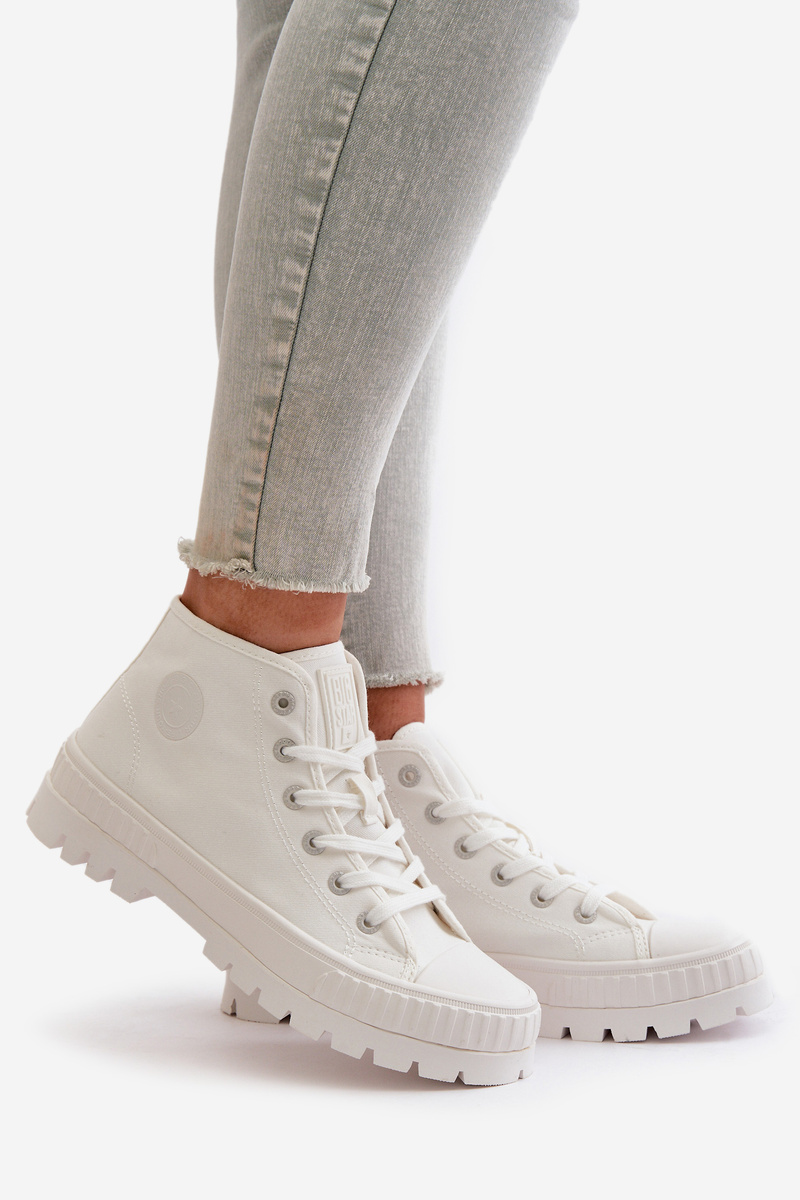 Women's sneakers with ankle choke Big Star white
