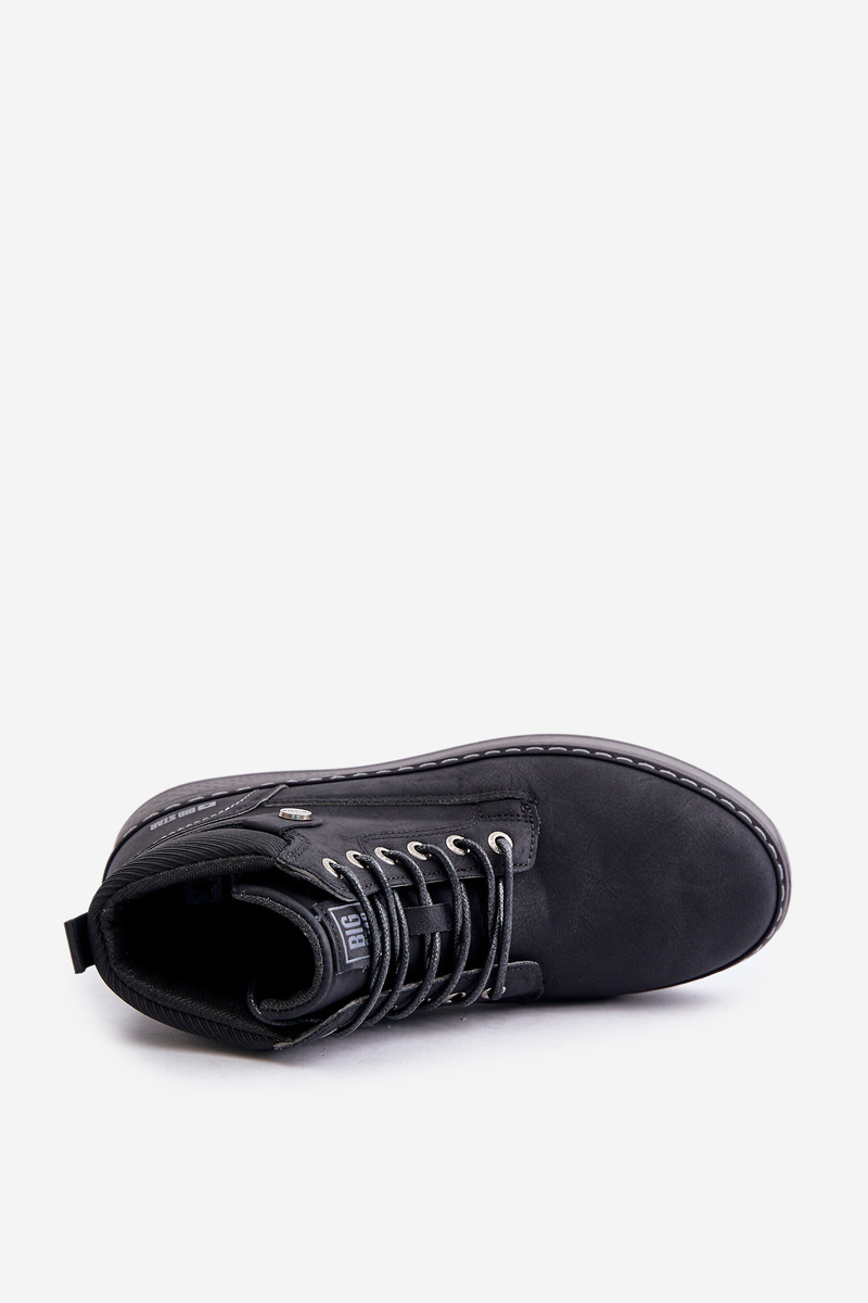 Lace-up men&#039;s ankle boots Big Star Hi-Poly System black