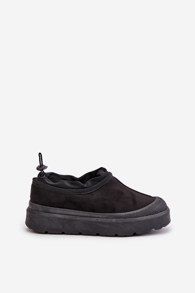 Women&#039;s Platform Snow Boots With Low Shaving Black Izamine