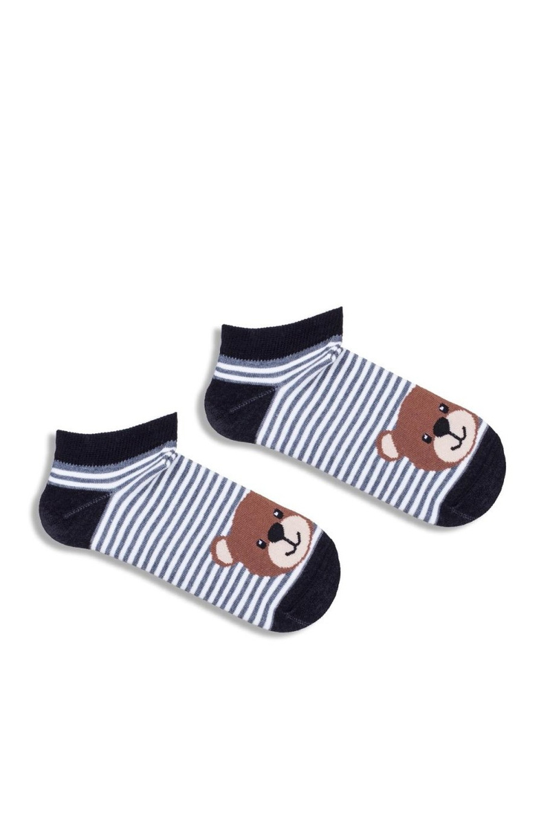 Детски чорапи Милена с райета и мече