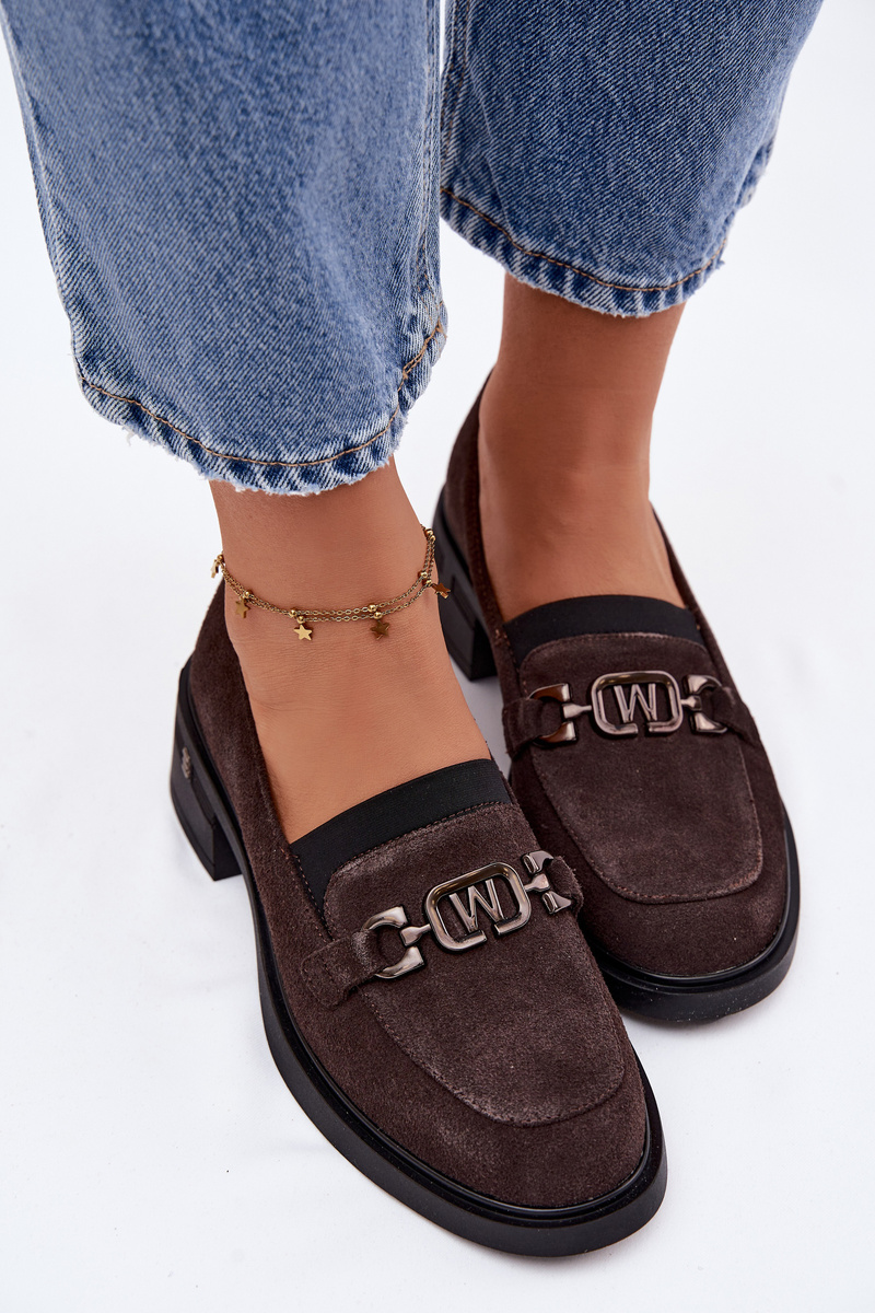 Дамски мокасини от естествен велур