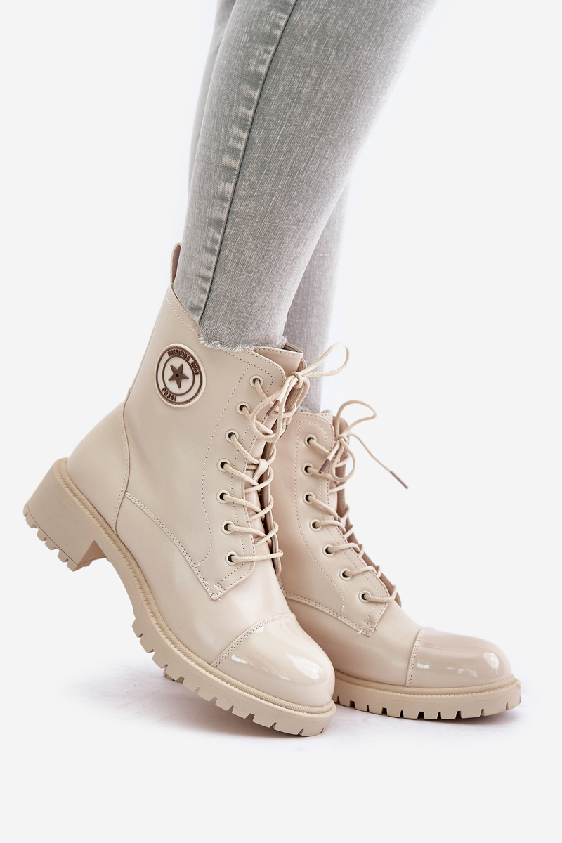Workery ankle boots with zip insulated beige Soratta