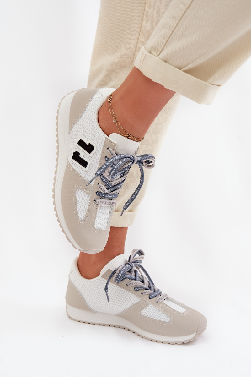 Дамски маратонки с декоративни връзки, сиви Henira