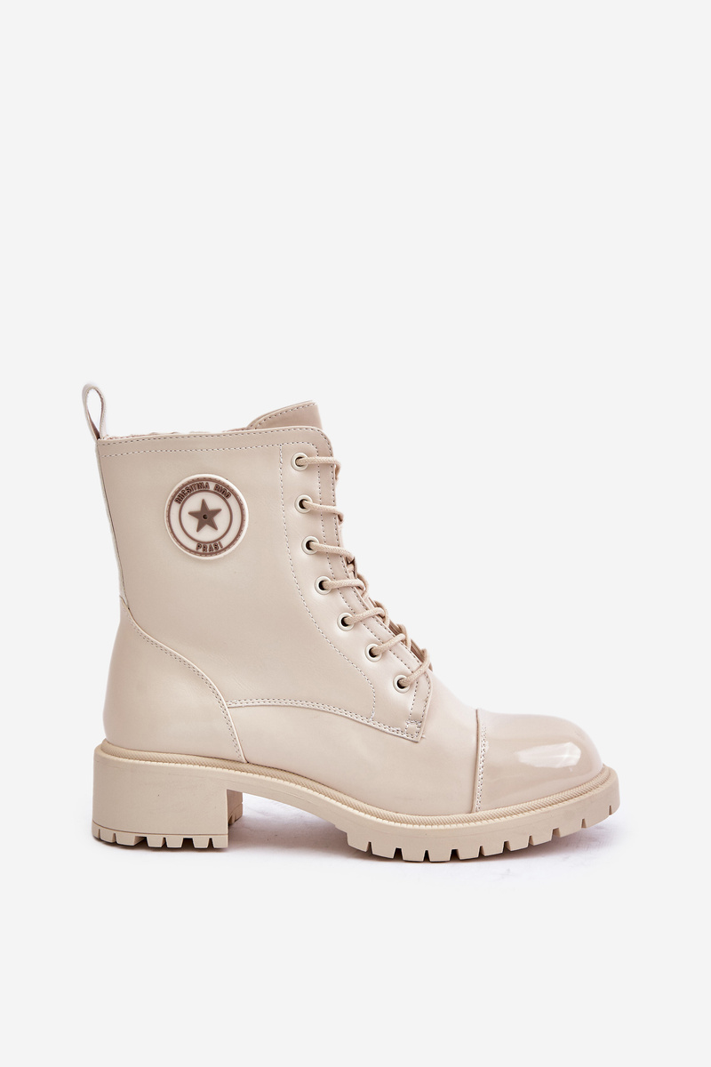 Workery ankle boots with zip insulated beige Soratta