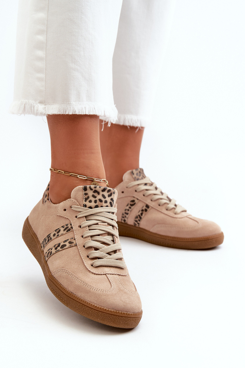 Zazoo N1068 Semišové Nízke Dámske Tenisky Beige