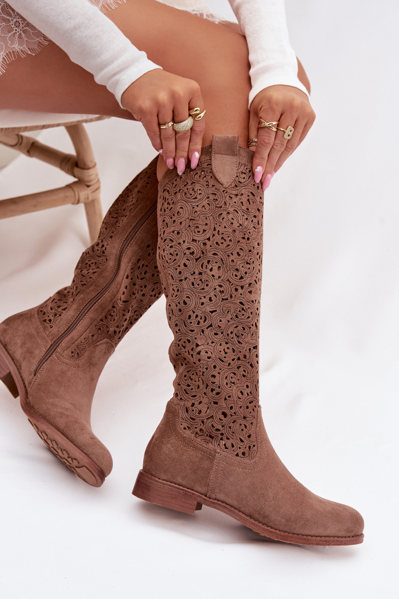 Дамски перфорирани боти до глезена S. BARSKI