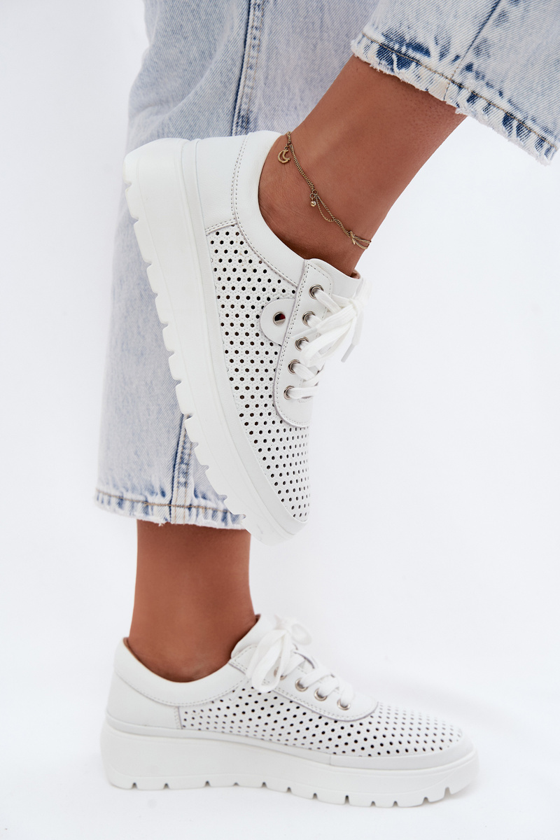 Перфорирани кожени мокасини Vinceza