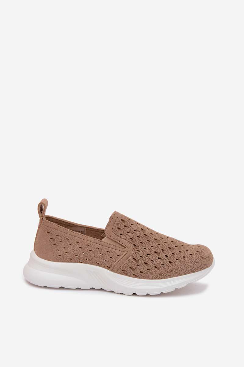 Dámske slip-on sieťované tenisky béžové