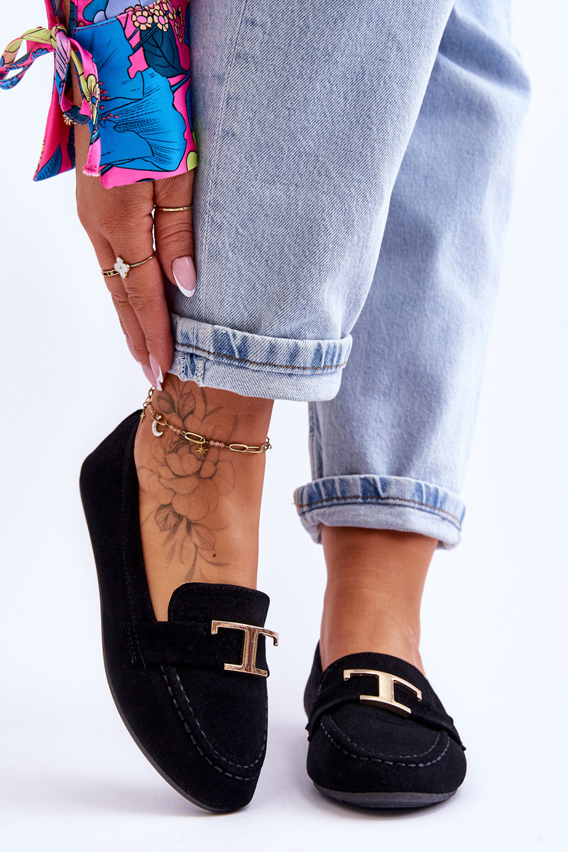 Boto Klasické Slip On Mokasíny Černá Carly