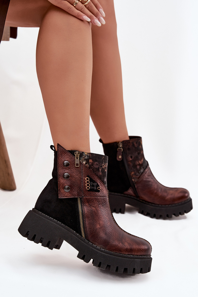 Kožené kotníkové boty Maciejka
