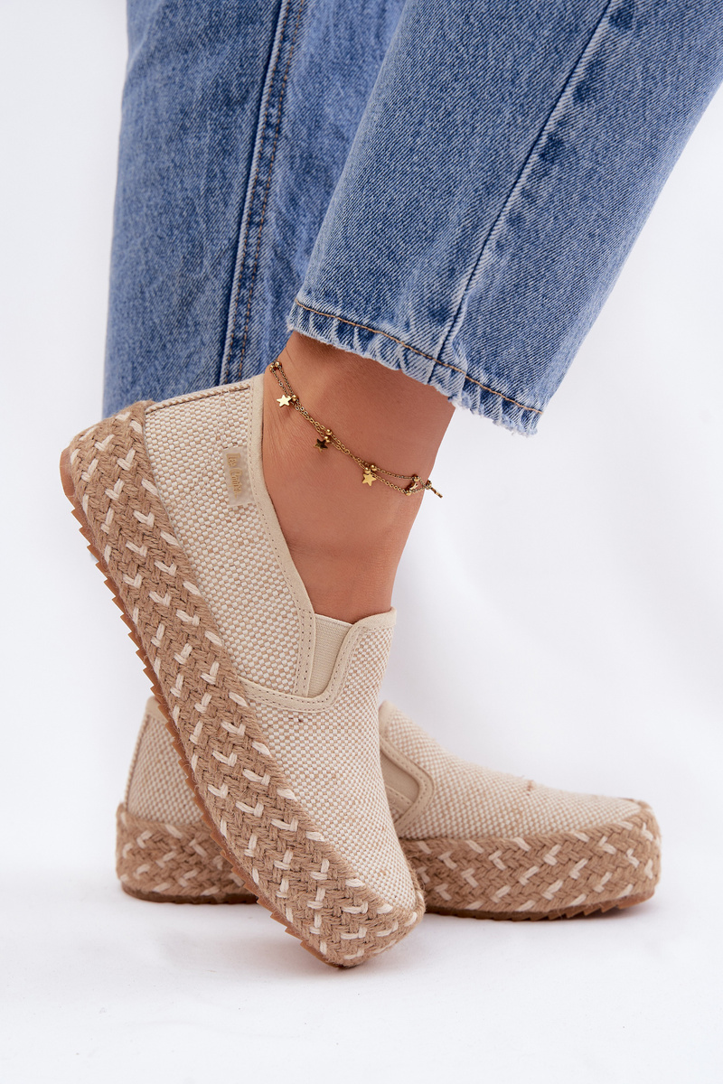 Dámske platformové espadrilky s pletenými detailmi
