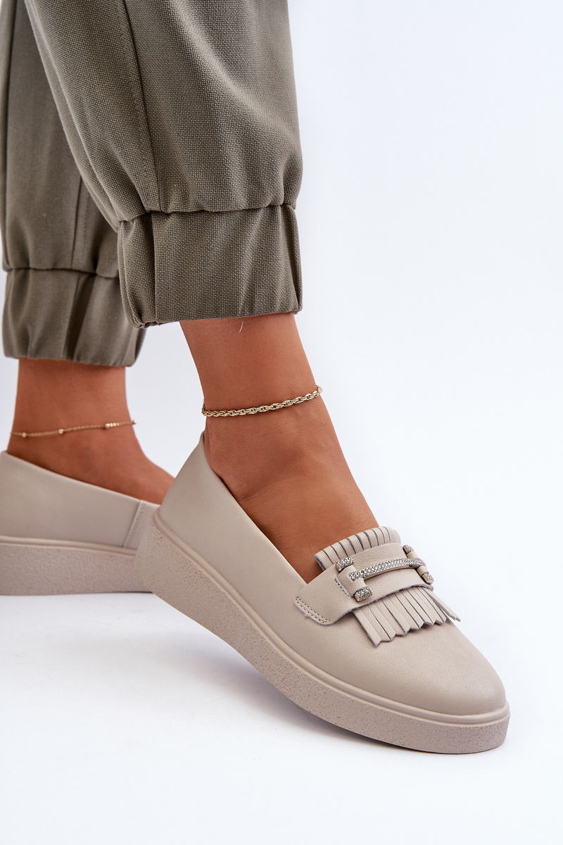 Mocasini cu platformă din piele pentru femei