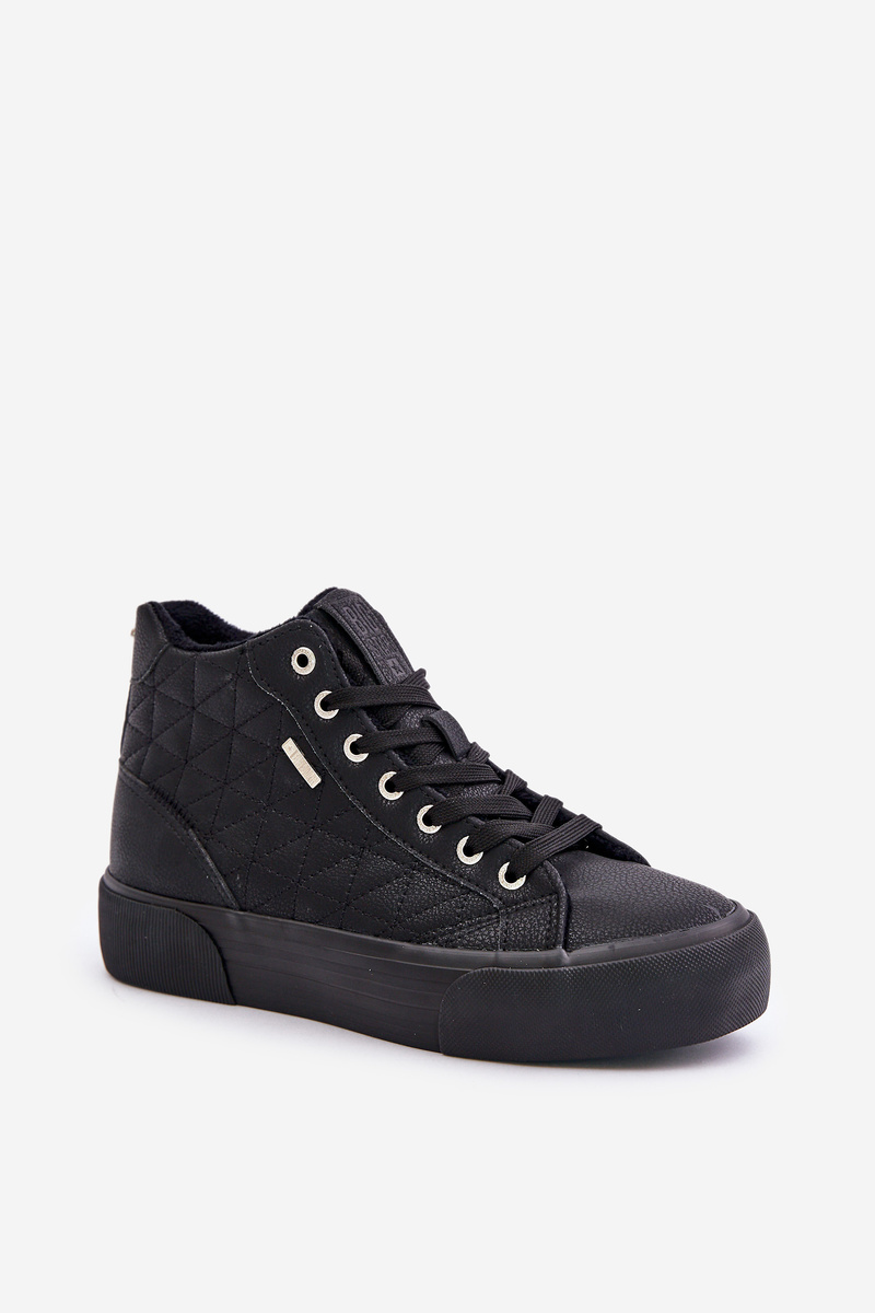 Insulated women's sneakers with Big Star stitching black