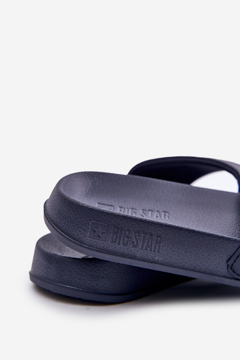 Lightweight men&#039;s slippers with Big Star logo navy