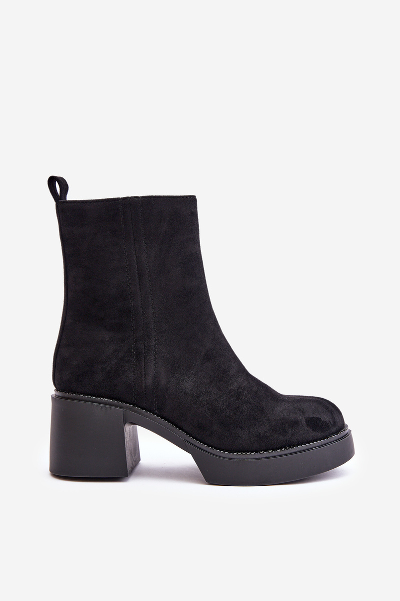 Eco Suede Women's Ankle Boots Insulated Black Meriluna