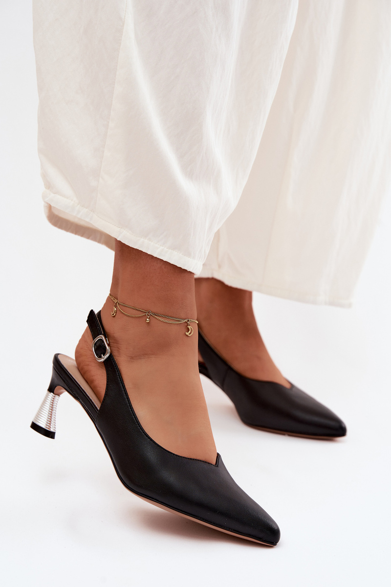 Sandale cu toc din piele pentru femei Vinceza