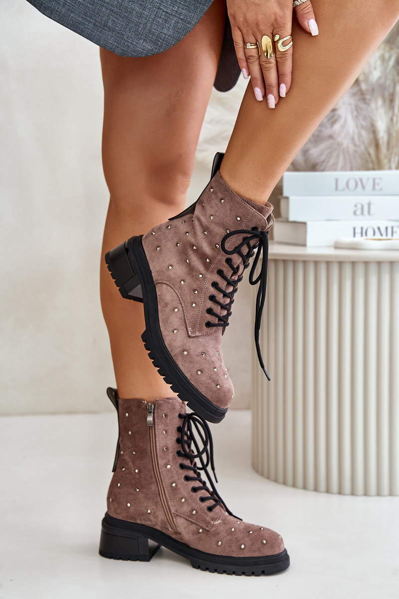 Decorated ankle boots Workery women's insulated D&A Taupe