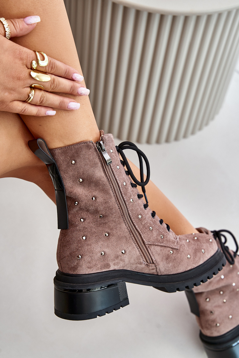Decorated ankle boots Workery women's insulated D&A Taupe
