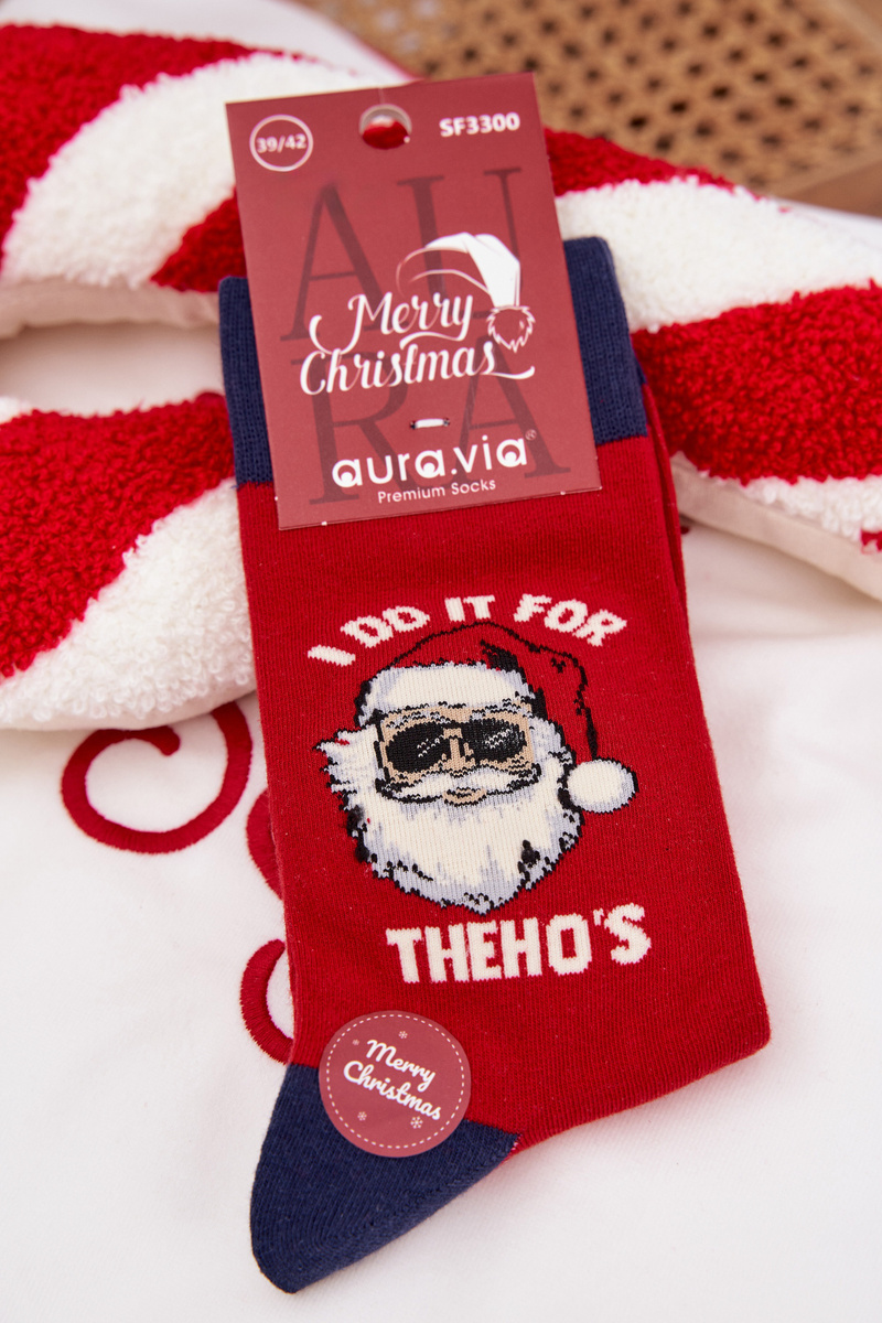 Vianočné ponožky Aura.via s motívom Santa Clausa