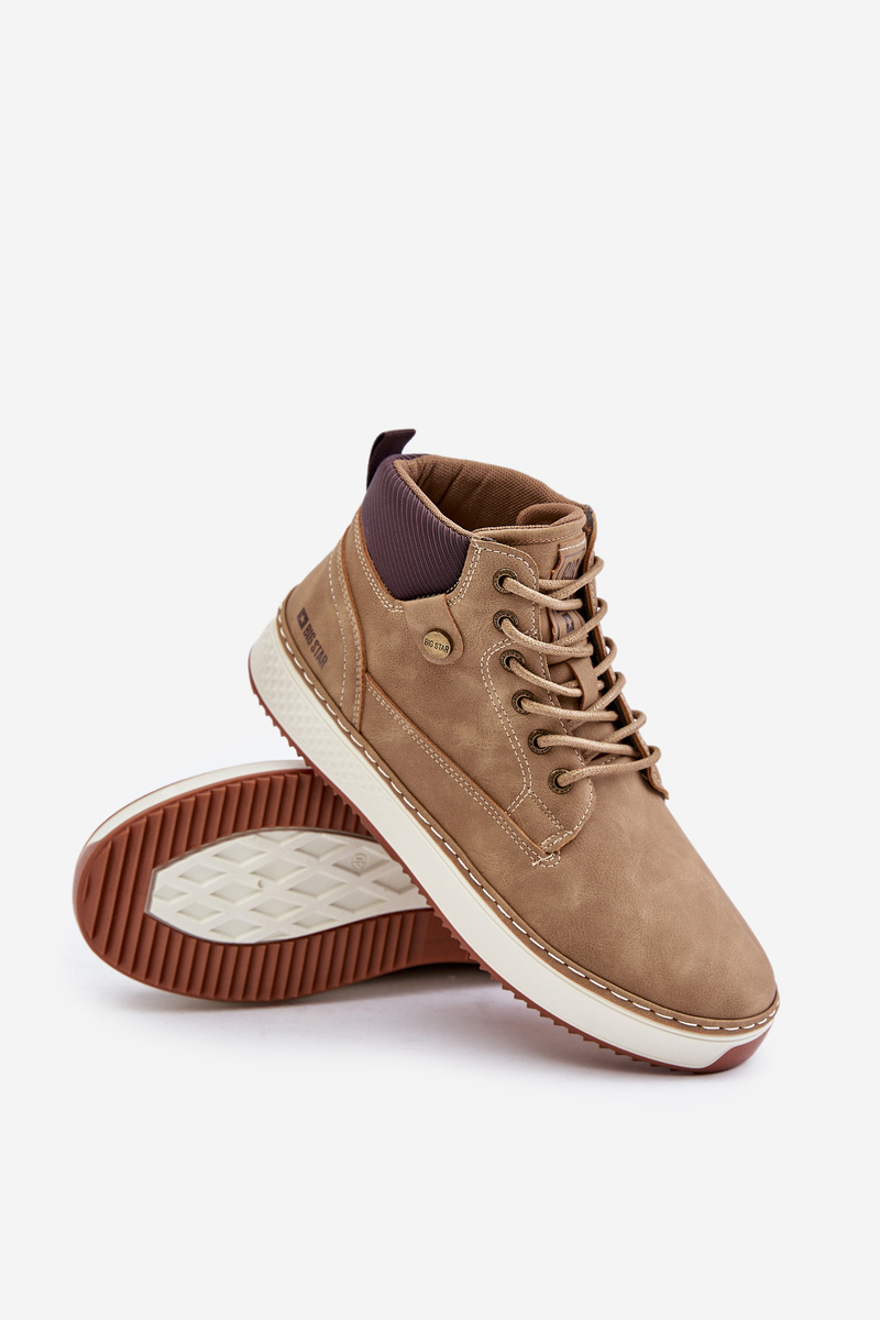 Lace-up men&#039;s ankle boots Big Star Hi-Poly System brown