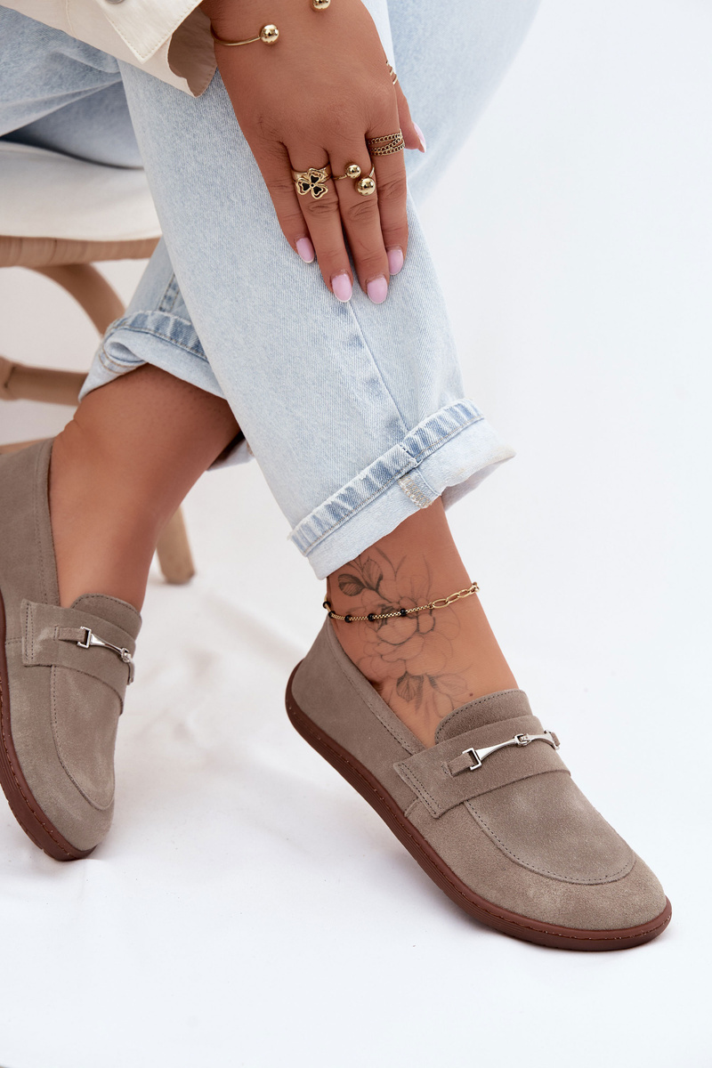 Dámske barefoot semišové mokasíny Cappuccino