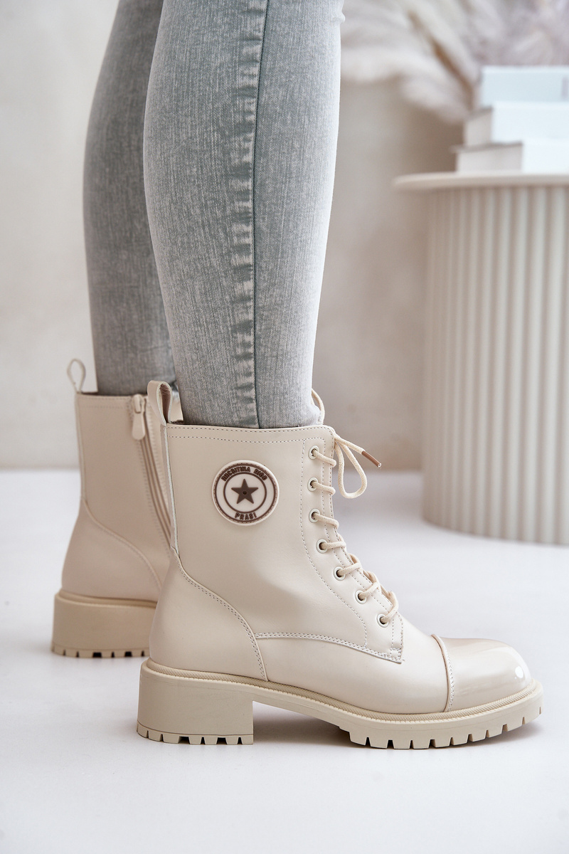Workery ankle boots with zip insulated beige Soratta