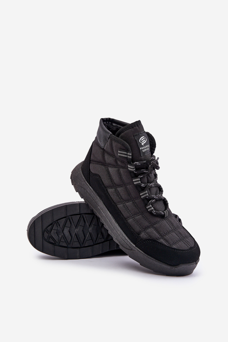 Insulated men&#039;s winter boots lace-up Progress black
