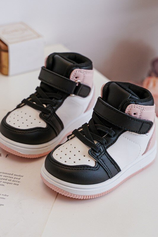 Dětské vysoké tenisky bílo-růžové