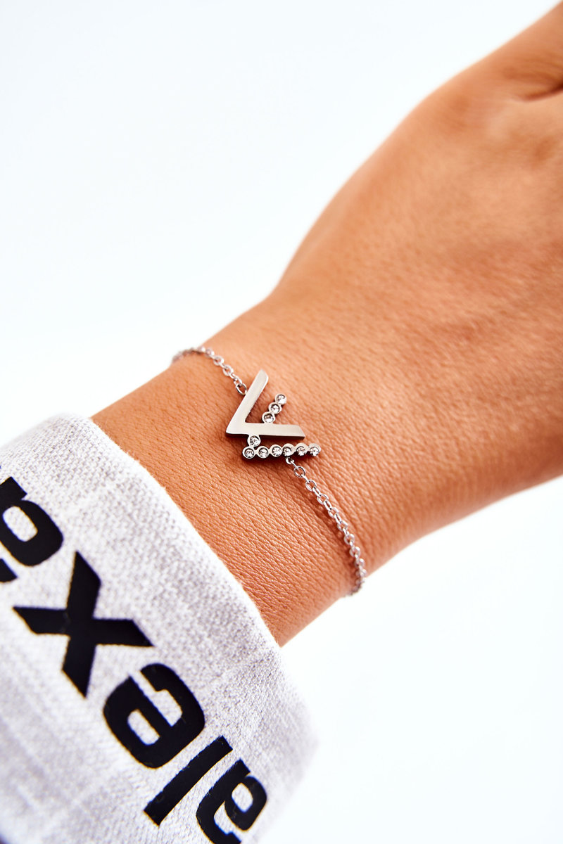 Bracelet On a chain with zircons silver