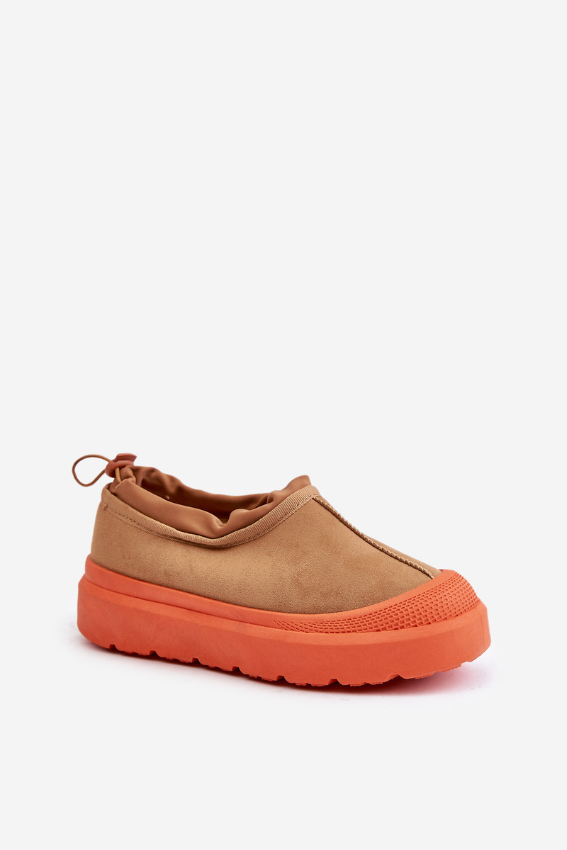 Women&#039;s platform snow boots with low shin part Camel Izamine