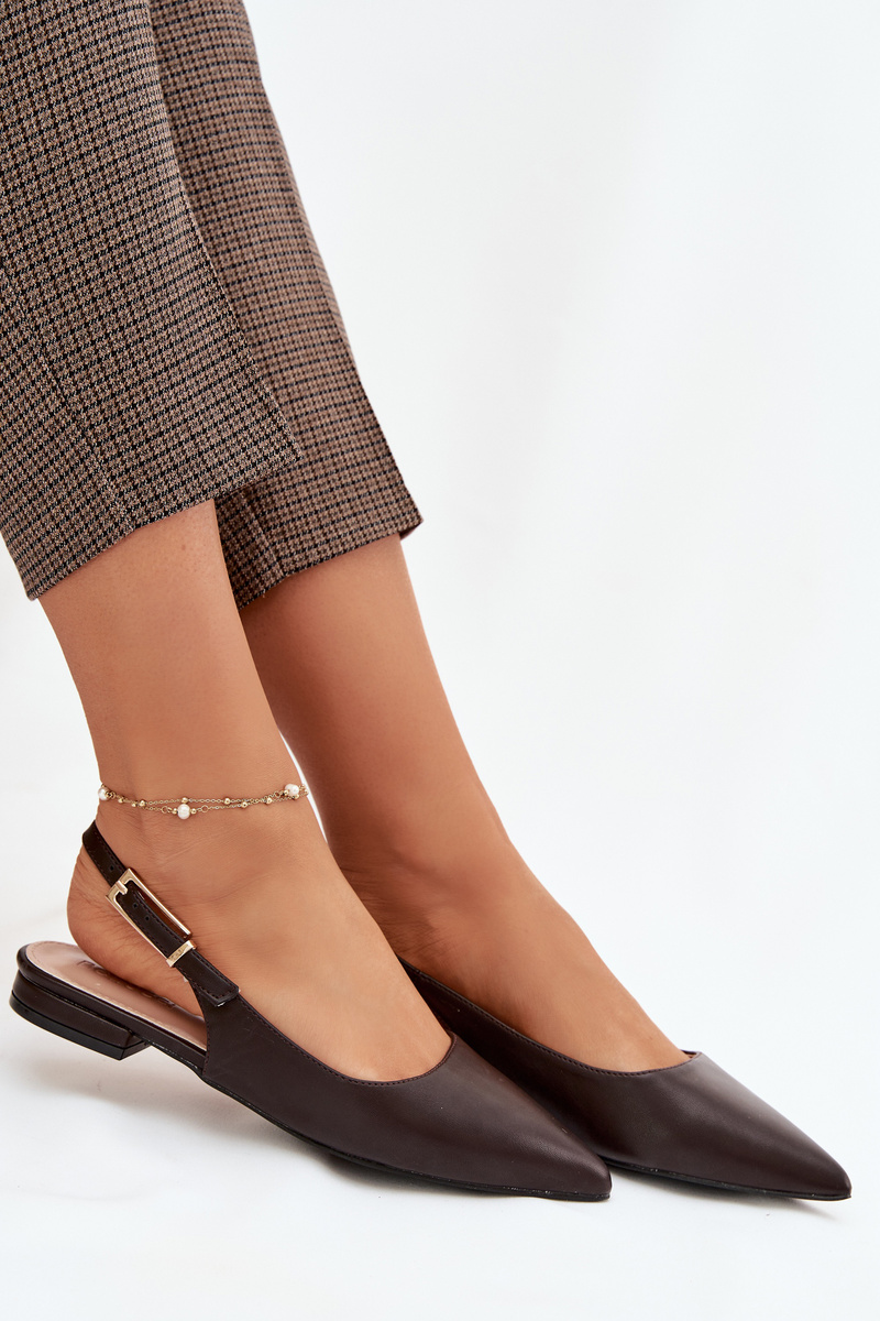Baleríny Boto Iverelle Chocolate s přezkou