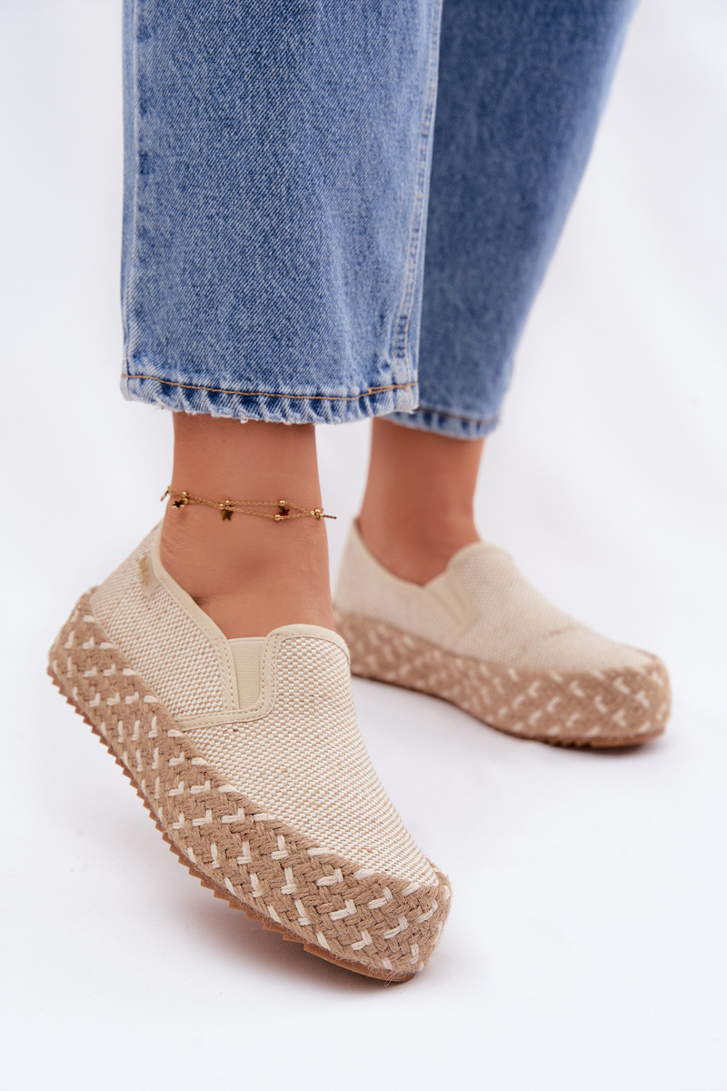 Dámske platformové espadrilky s pletenými detailmi