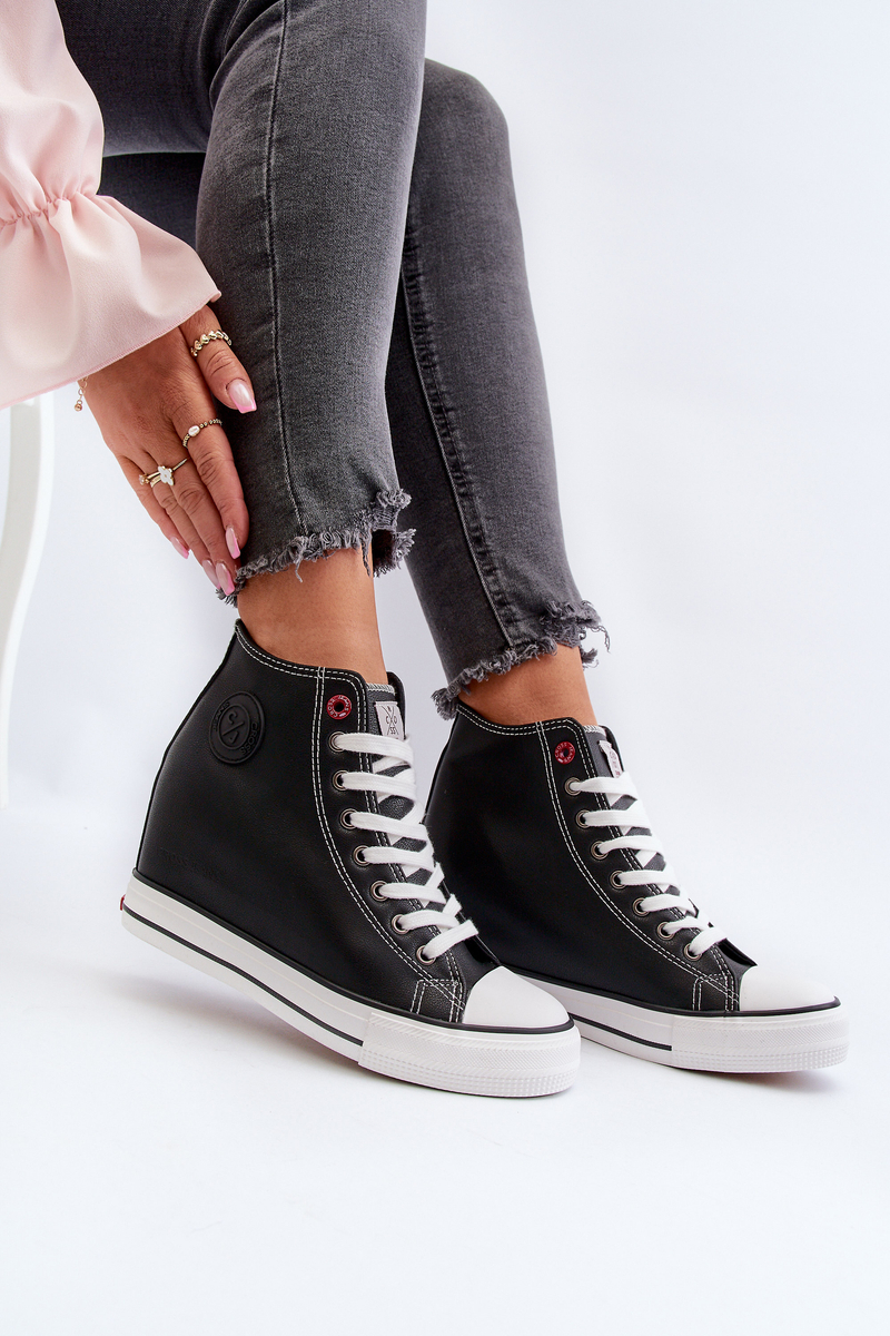 Women's Wedge Sneakers Cross Jeans Black